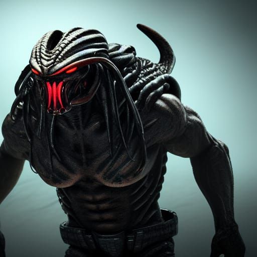 Eldritch Predator in Hyperrealistic Horror Scene