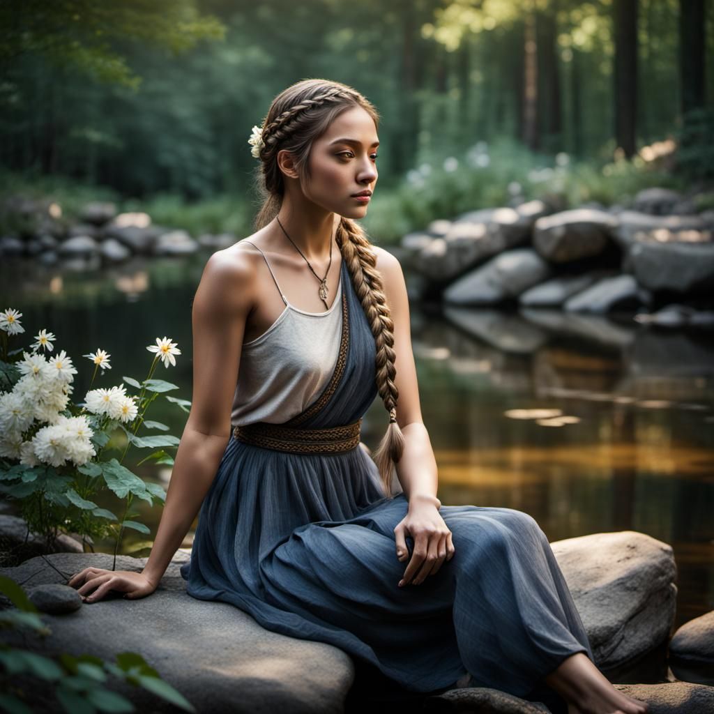 Ethereal Beauty by Forest Pond in Photo Realism