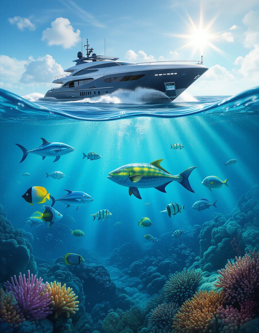 Ocean Life: Underwater Meets Super Yacht, Splash Art