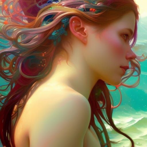 Majestic Mermaid Portrait with Dynamic Lighting