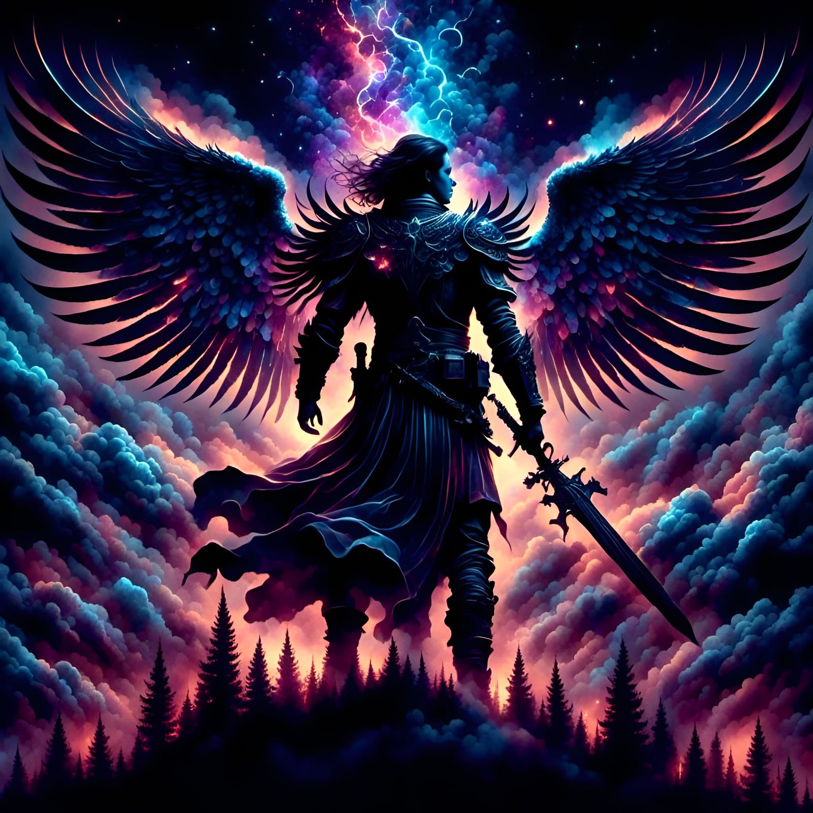 Armored Angel Descends to Battlefield in Dramatic Style