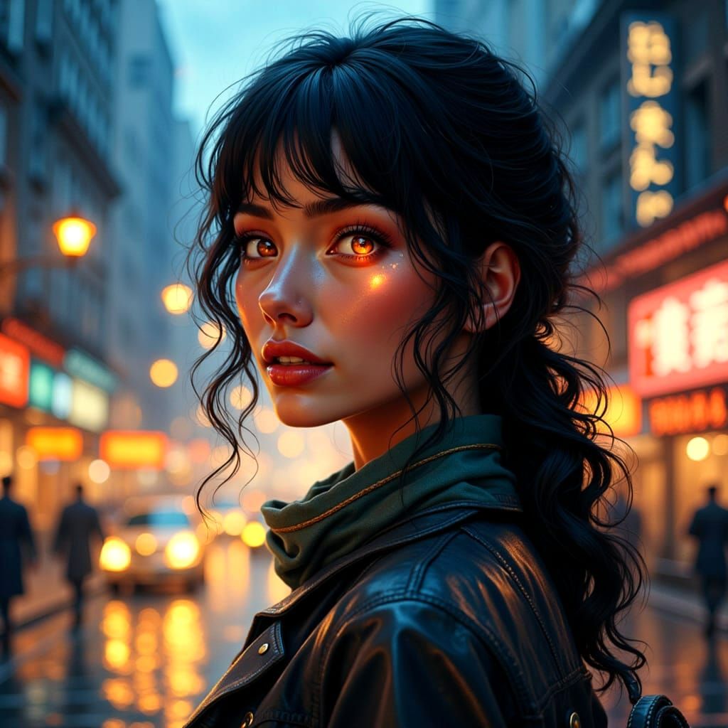 Surreal Cityscape in Whimsical Watercolor Style