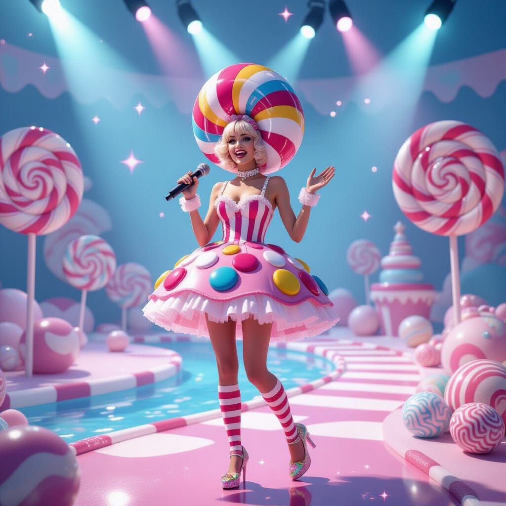 Candyland Stage Performance with Cupcake Dress