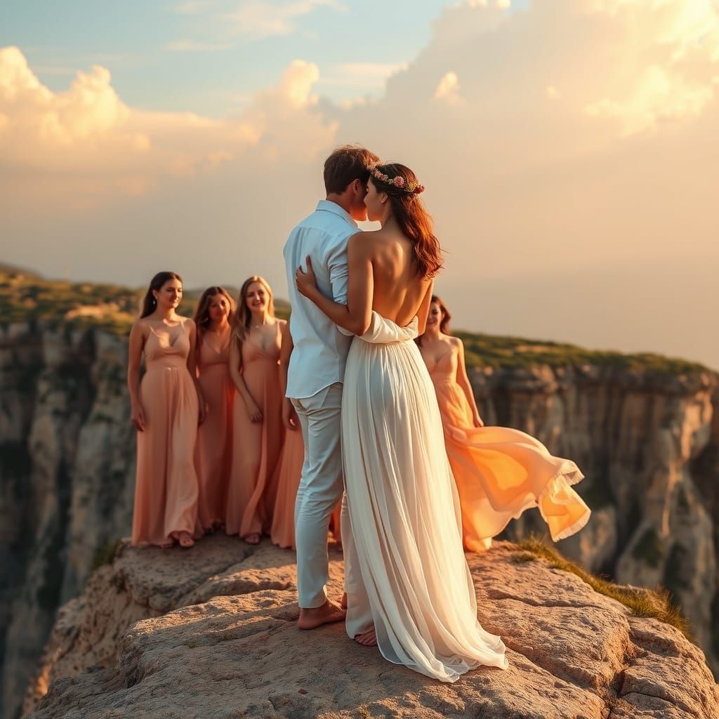 Cliffside Wedding in Impressionistic Style