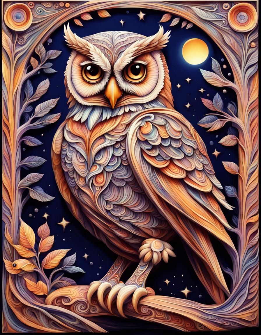 Talented Observant Owl Twilight Splash Intricate Elaborate