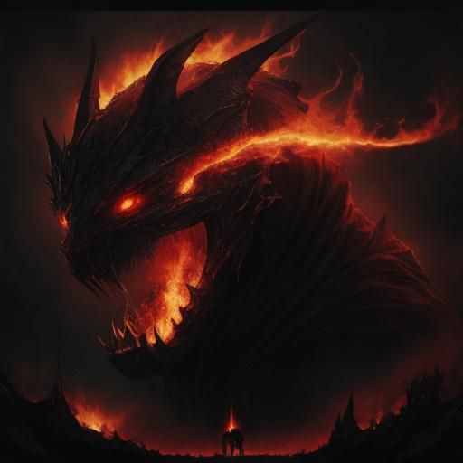 Flaming Eye of Sauron in Underworld Cave