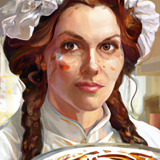 Lisa Marie Presley as AI Chef in Hyperdetailed Portrait