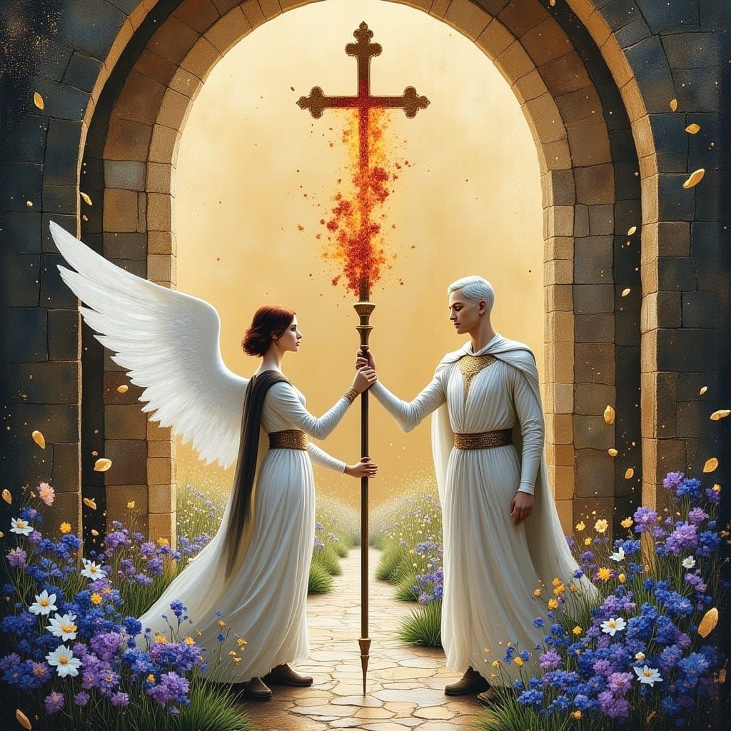 Fantasy Royal Couple in Angel Academy Garden