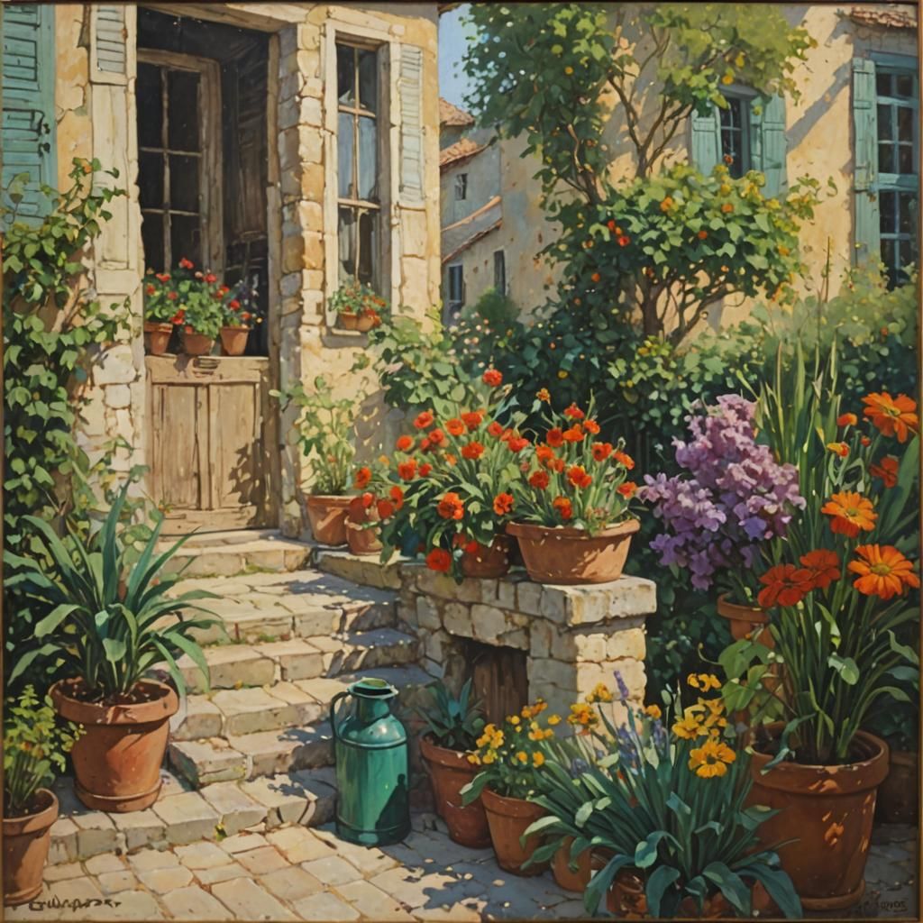 House in Oil Painting Style of James Gurney