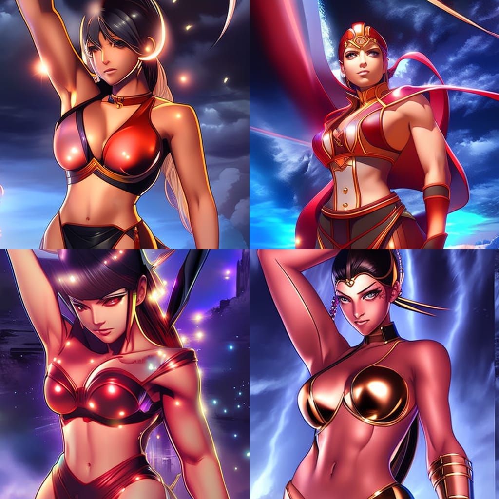 Anime Bodybuilder Flexing On Stage in 3D