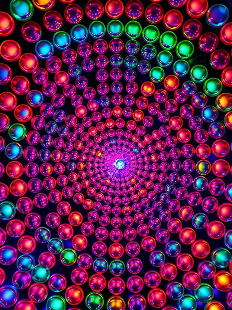 Chromatic Polkadot Wheel in Bioluminescent Colors