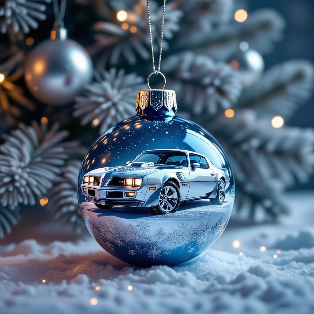 Shiny Christmas Ornament with Trans Am Embossed