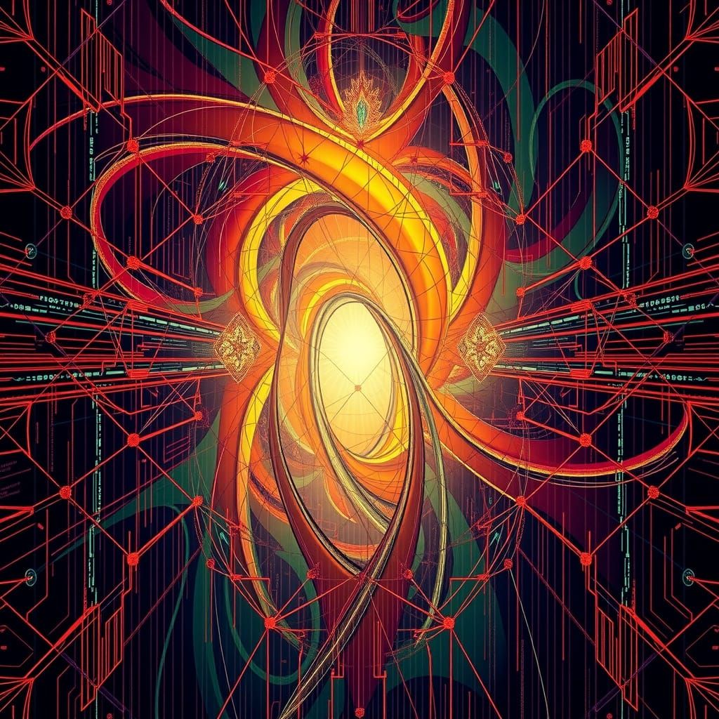 Surreal Geometric Web of Sacred Code