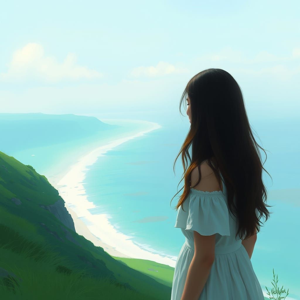 Dreamy Seaside Vista Inspired by Ethereal Art