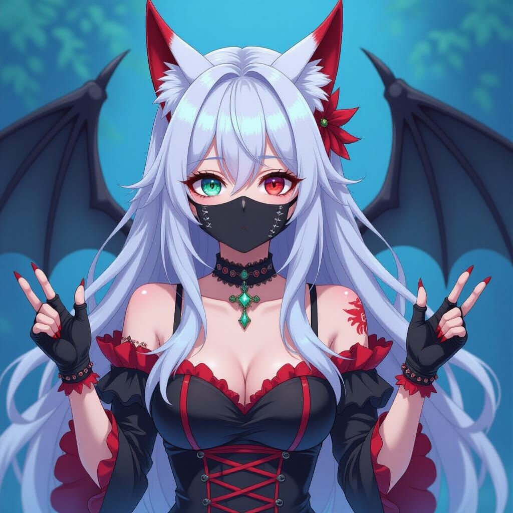 Hybrid Anime Character with Multiple Features in Vibrant Sty...