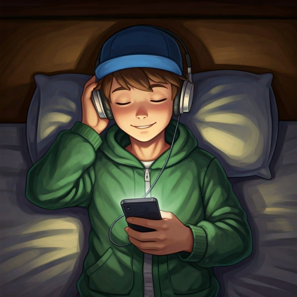 Relaxed Pokémon Trainer Listens to Music