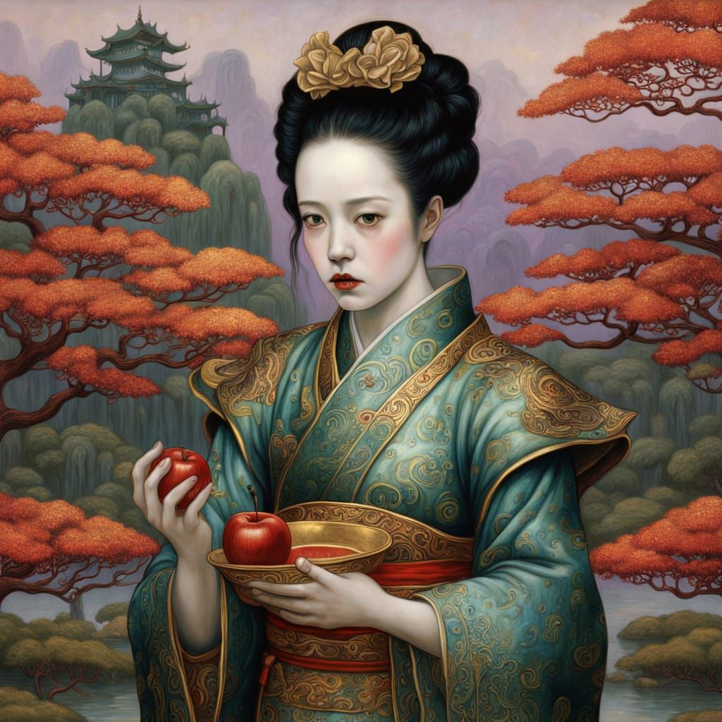 Ethereal Shogun Samurai Defends Eden in Vibrant Iridescent A...