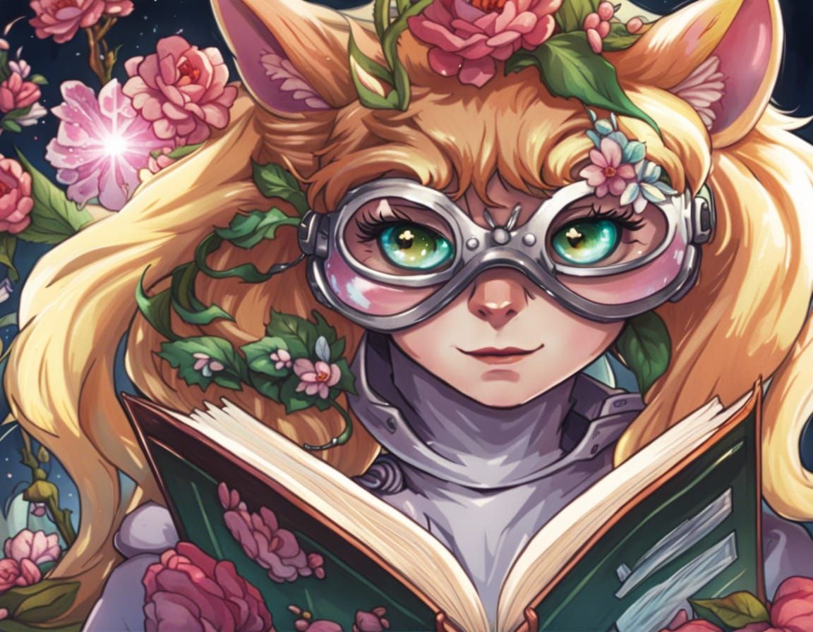 Anime Cat Girl Mecha Pilot with Googly Eyes