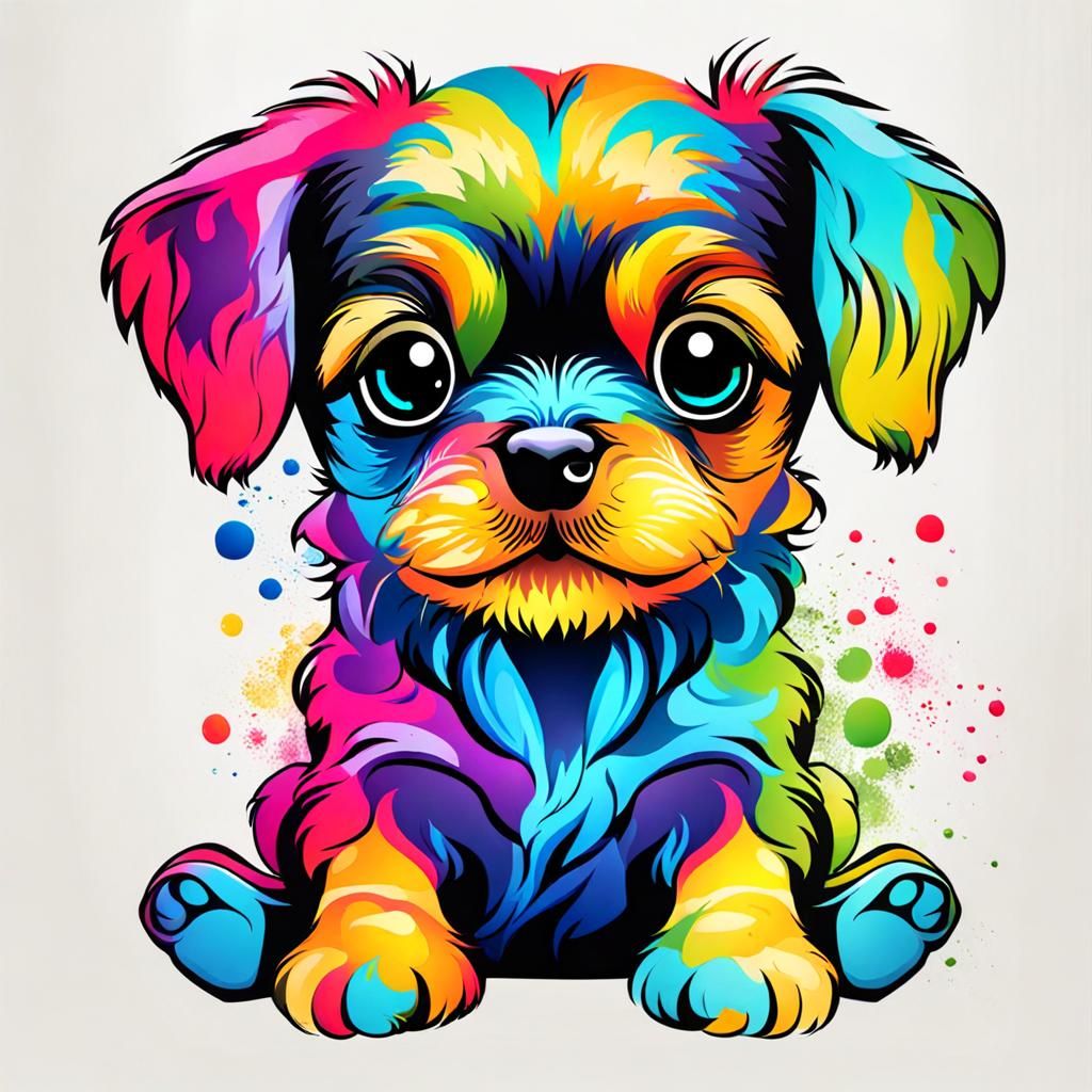 Adorable Colorful Dog Portrait