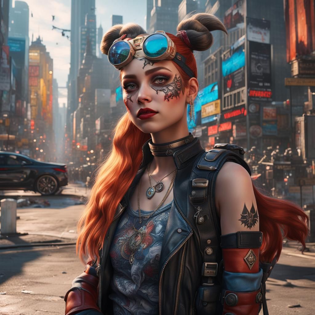 Ultrarealistic Solarpunk Portrait of a Girl in CG Style