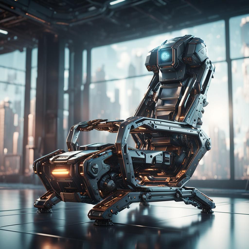 Futuristic Chair with Intricate Sci-Fi Details