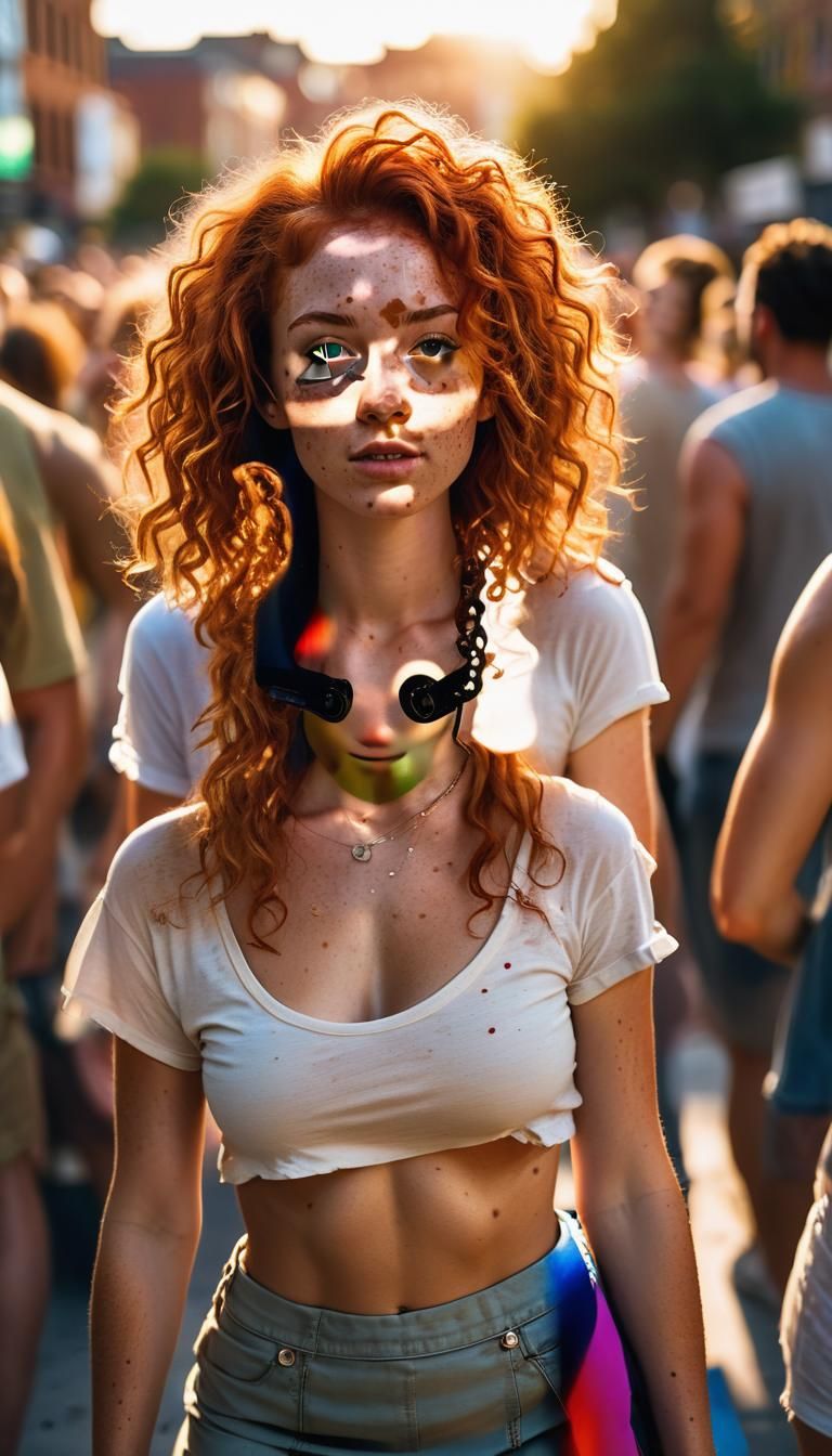 Vibrant Redhead Portrait in Golden Hour Light