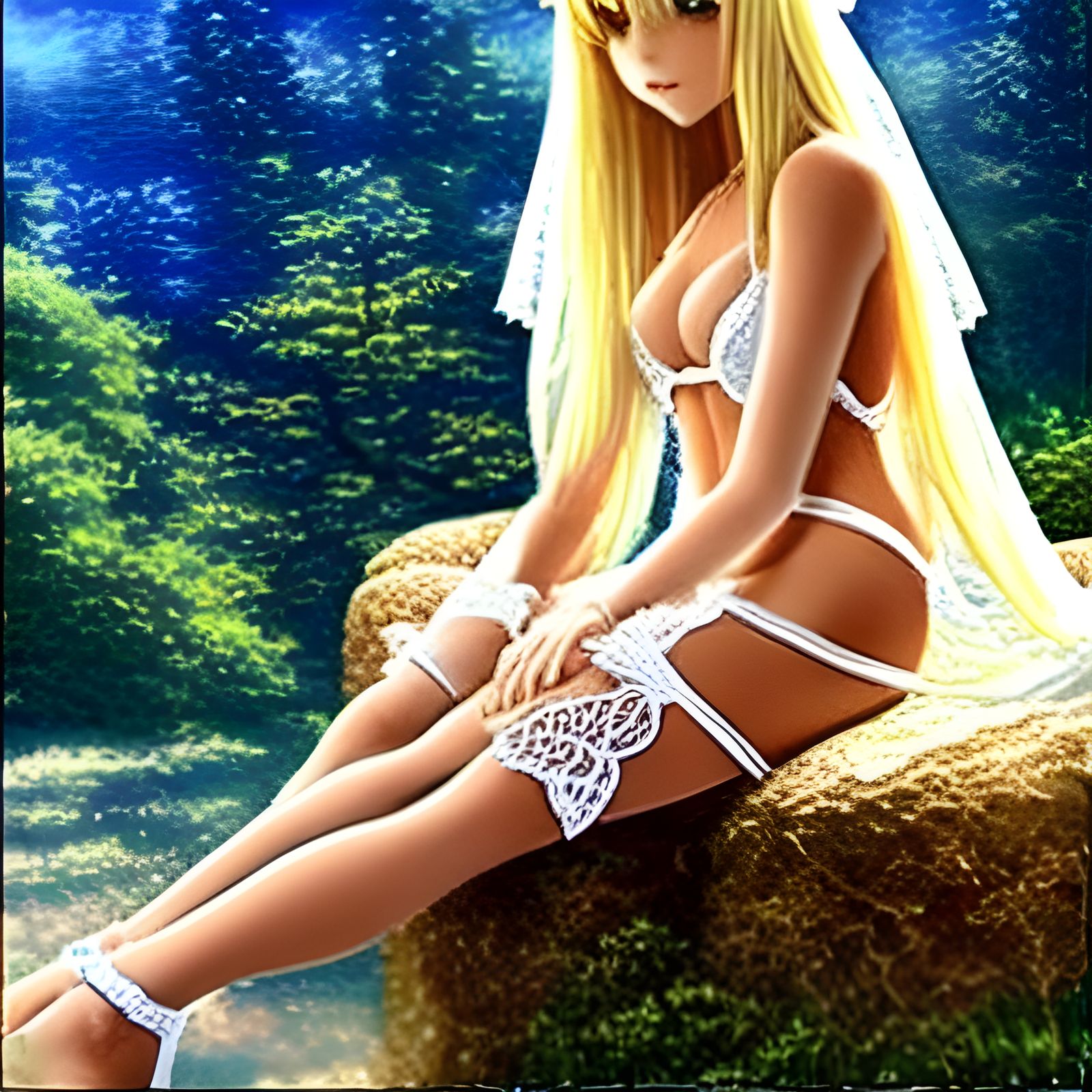 Anime Girl in Lace: Ethereal Fantasy Style