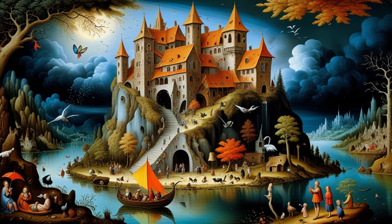 Epic Surrealist Oil Painting in Renaissance Style