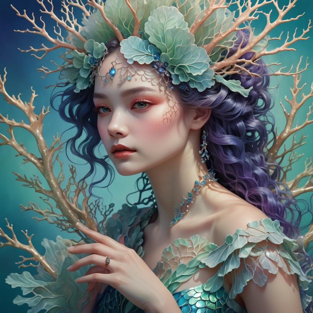 Ocean Fantasy Woman Portrait in Unreal Engine 5 Style