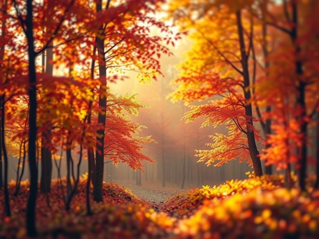 Enchanted Forest with Magical Autumnal Glow