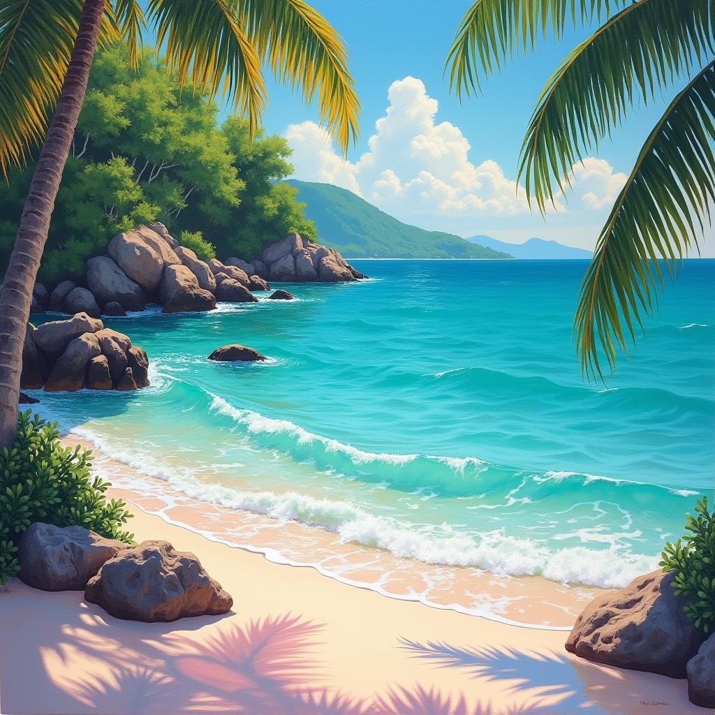 Turquoise Waters on Pearl Beach at Sunset