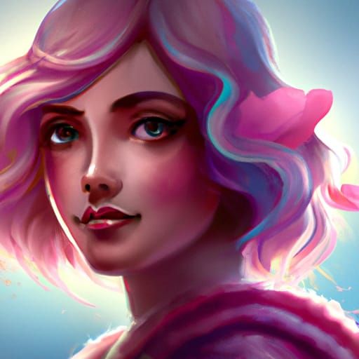 Hyperdetailed Portrait of a Pink Woman in Unreal Engine