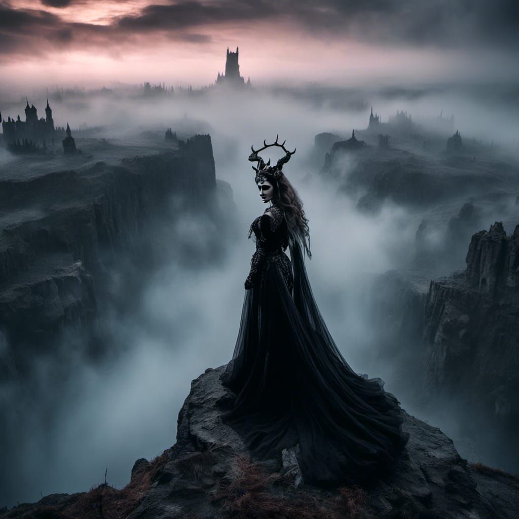 Queen of Darkness on Misty Cliff