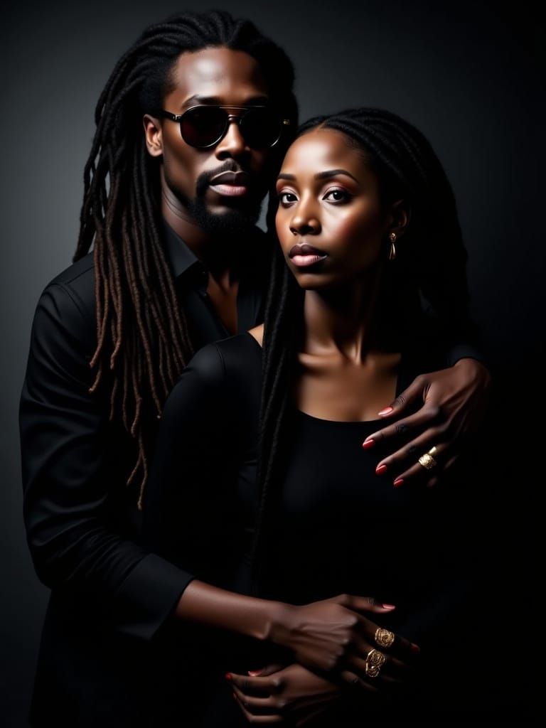 Moody Intimacy in the Shadows, Inspired by Black Art Icons