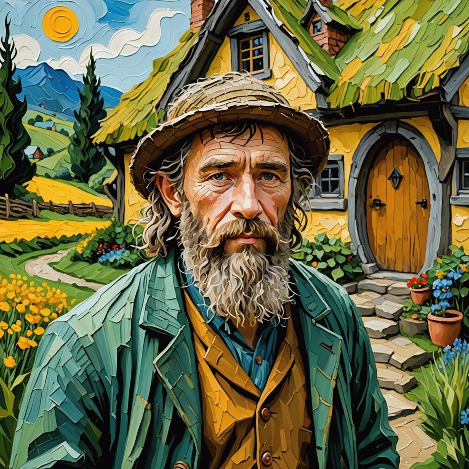 Hobbit Portrait in Impasto Style