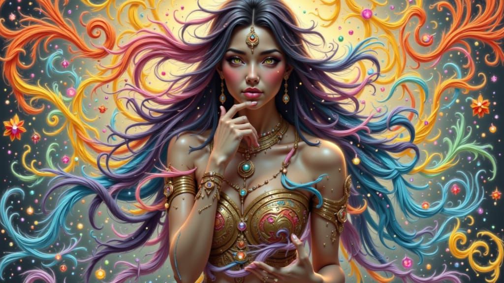 Abstract Neon Cityscape in Vibrant Colors