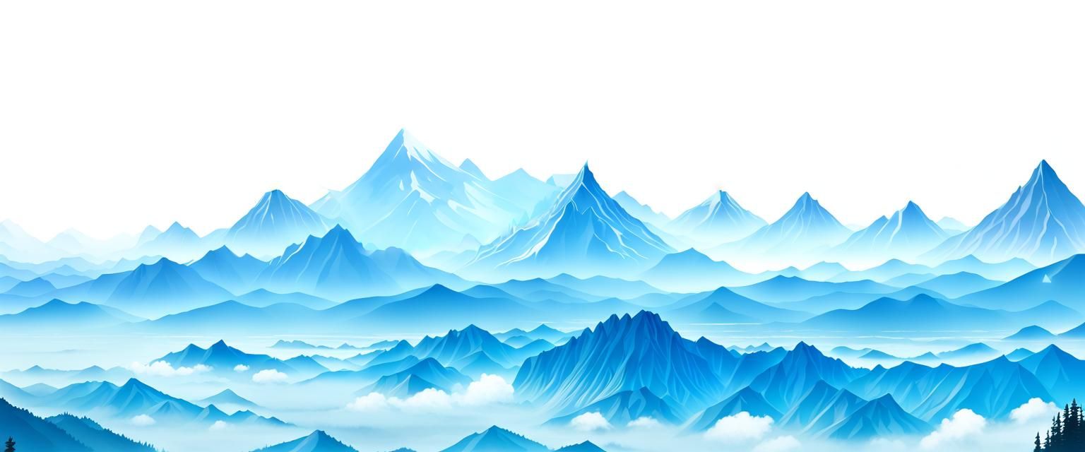 Studio Ghibli Style Distant Blue Mountains