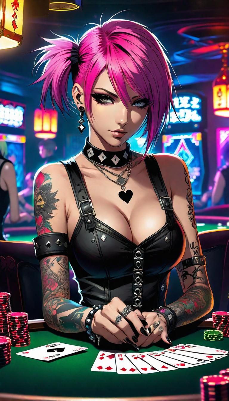 Punk Rock Girl's Winning Hand: Anime Style