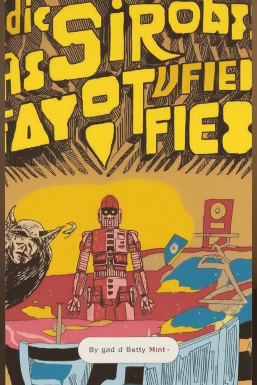 Mecha Robot of Sunset Boulevard in Cyberpunk Style