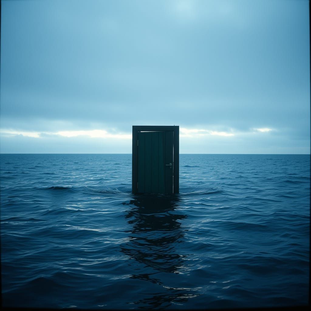 door in the middle of the sea