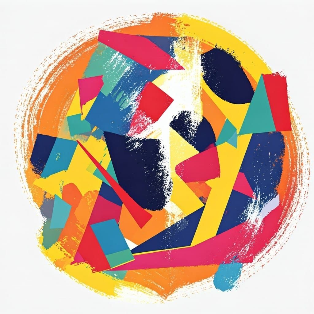 Lyrical Geometric Abstraction in Bold, Clashing Colors