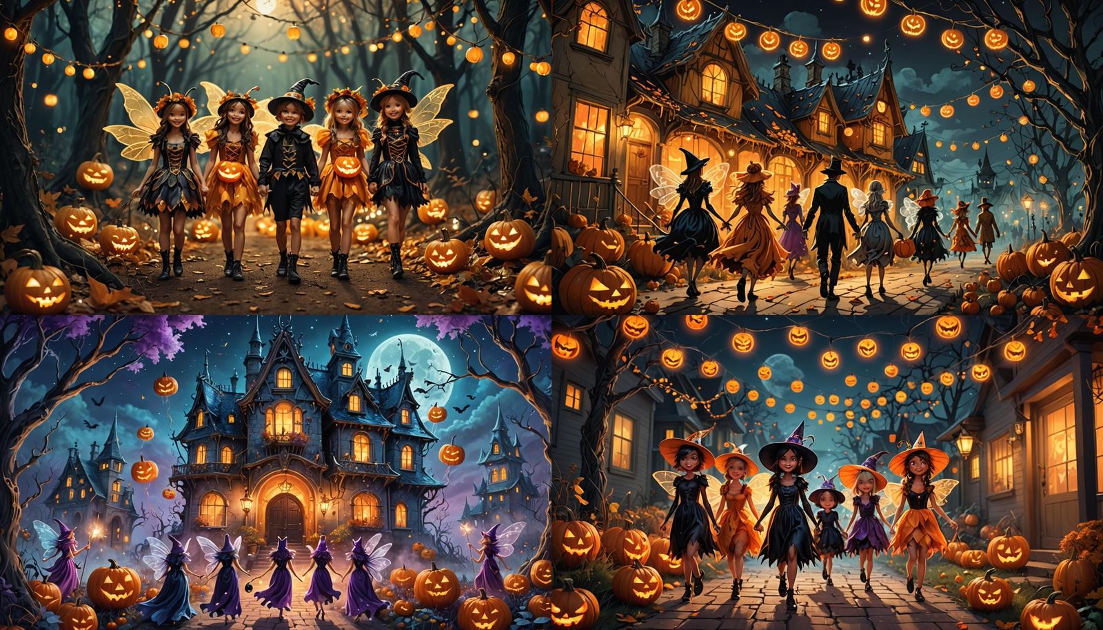 Fairies Celebrate Halloween in Costume