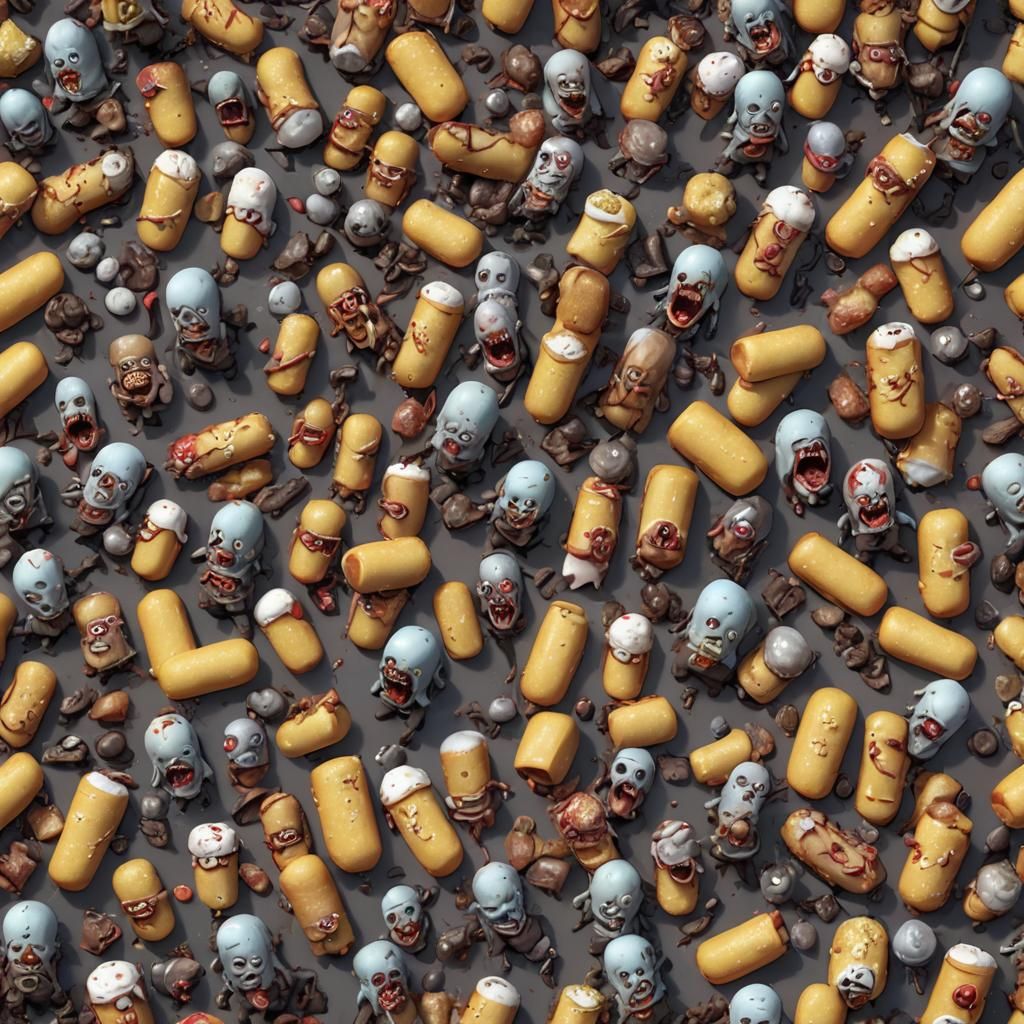 Killer Zombie Twinkies in 3D Anime Art