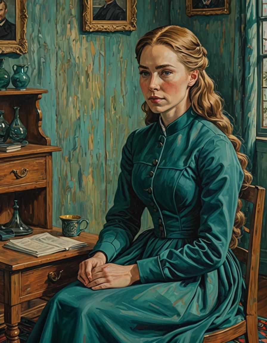 Dramatic Portrait in Van Gogh Style