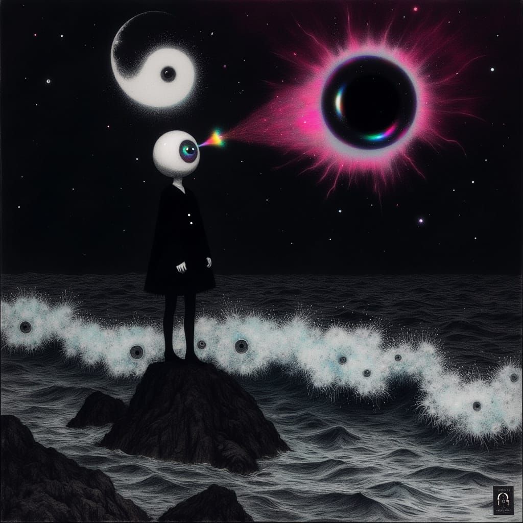 Ethereal Ocean Storm Illuminated by Full Moon