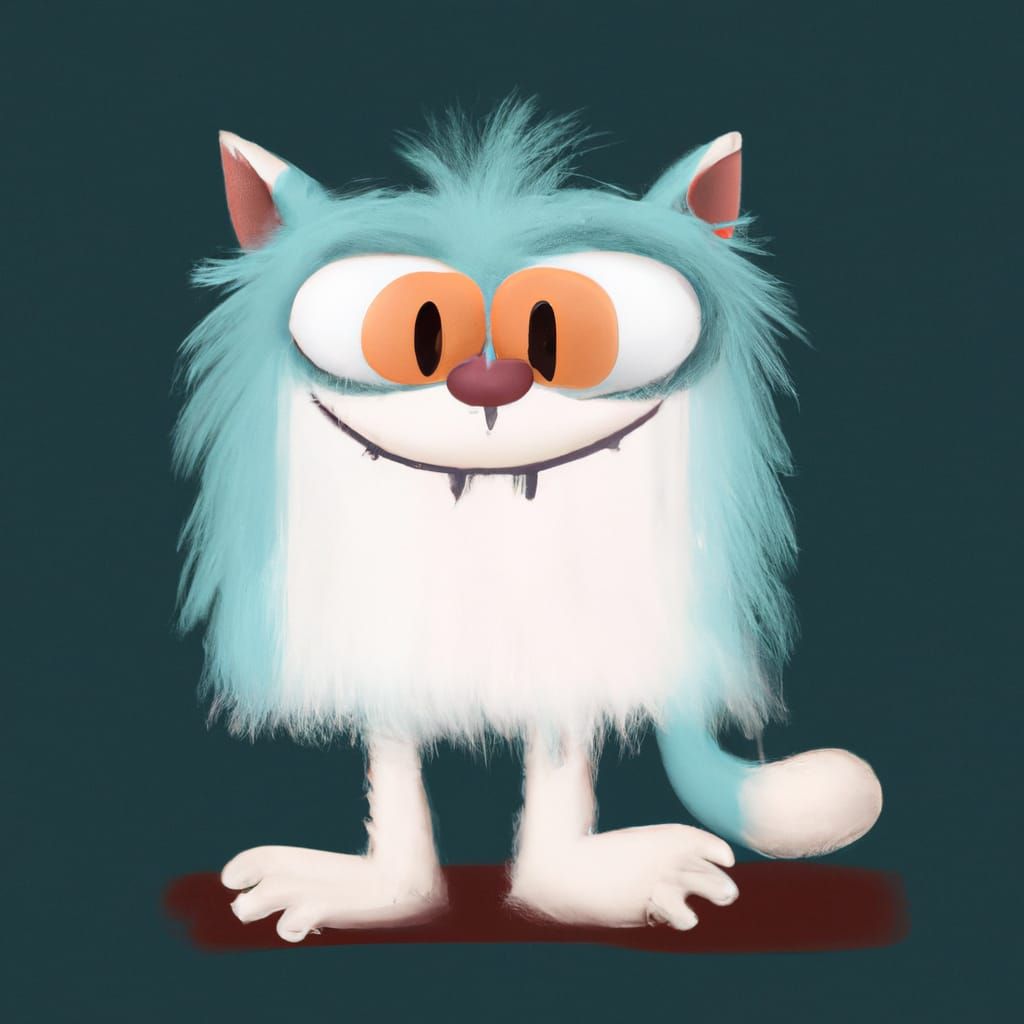 A cute creepy monster cat