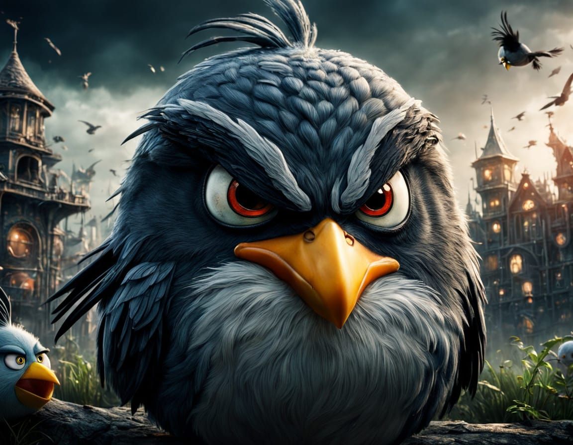Angry Bird in Cinematic Hyperrealism