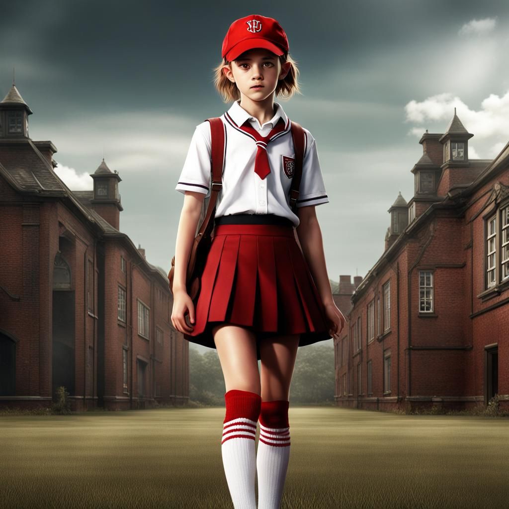 Emma Watson as Schoolgirl on Field, Fantasy Concept Art