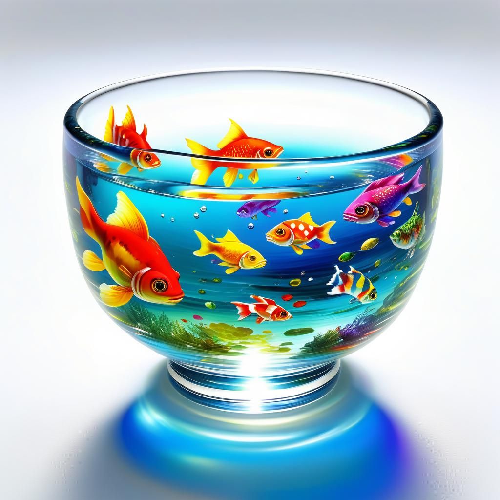 Reef and Fish in Teacup: Oil Painting