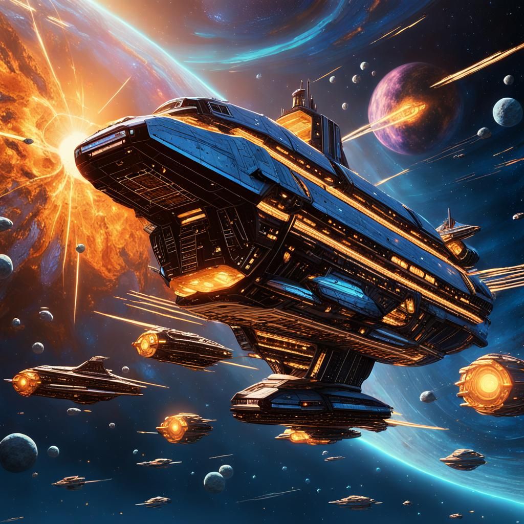 Spaceship Concordia Soars Through Asteroid Field